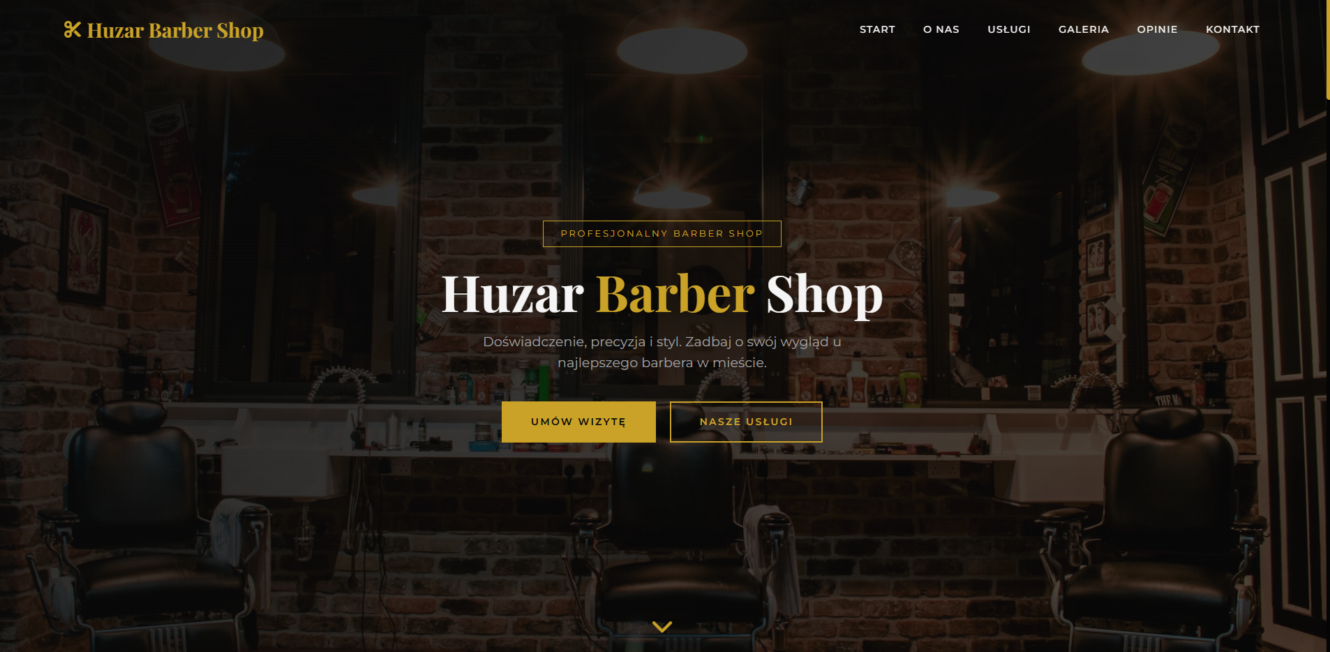 Huzar Barber Shop - podglad projektu strony internetowej