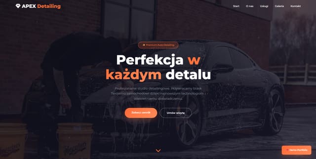 Detailing Apex, podgląd projektu strony internetowej