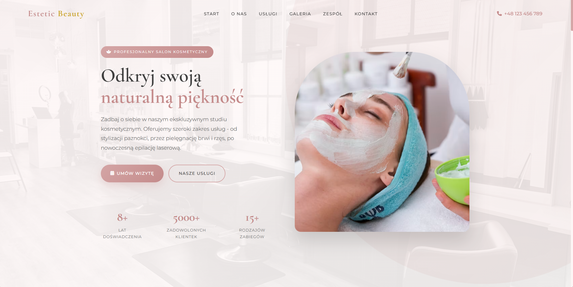 Estetic Beauty - podglad projektu strony internetowej