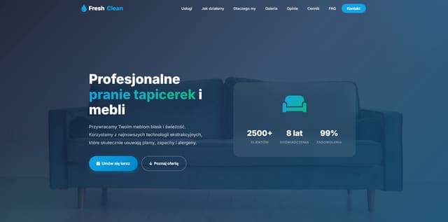 Fresh Clean, podgląd projektu strony internetowej