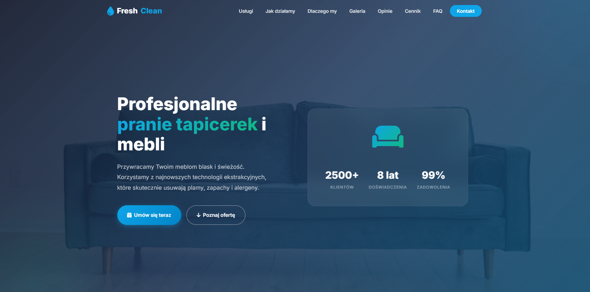 Fresh Clean - podglad projektu strony internetowej