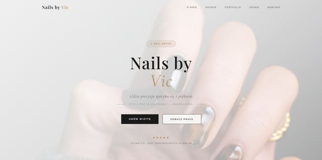 Victoria Nails, podgląd projektu strony internetowej